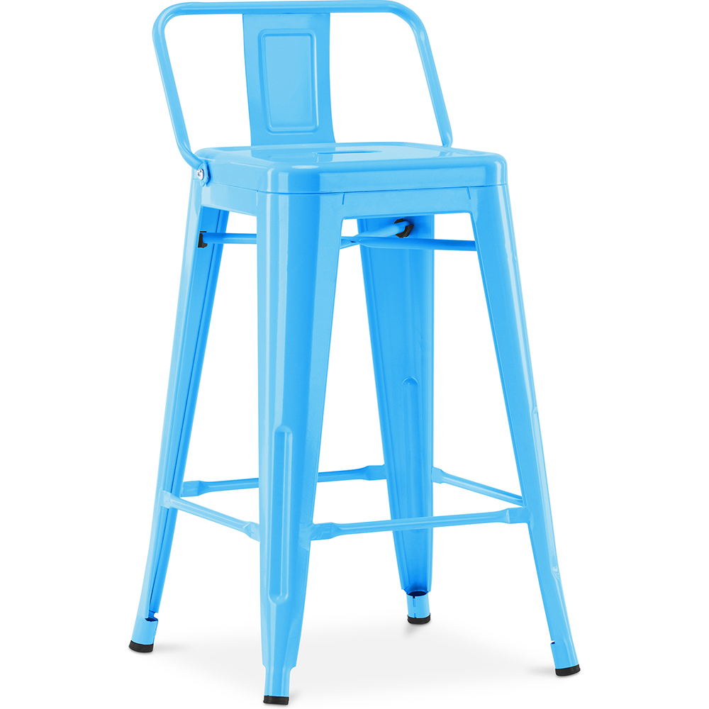  Buy Bar Stool with Backrest Industrial Design - 60cm - Stylix Turquoise 58409 - in the UK
