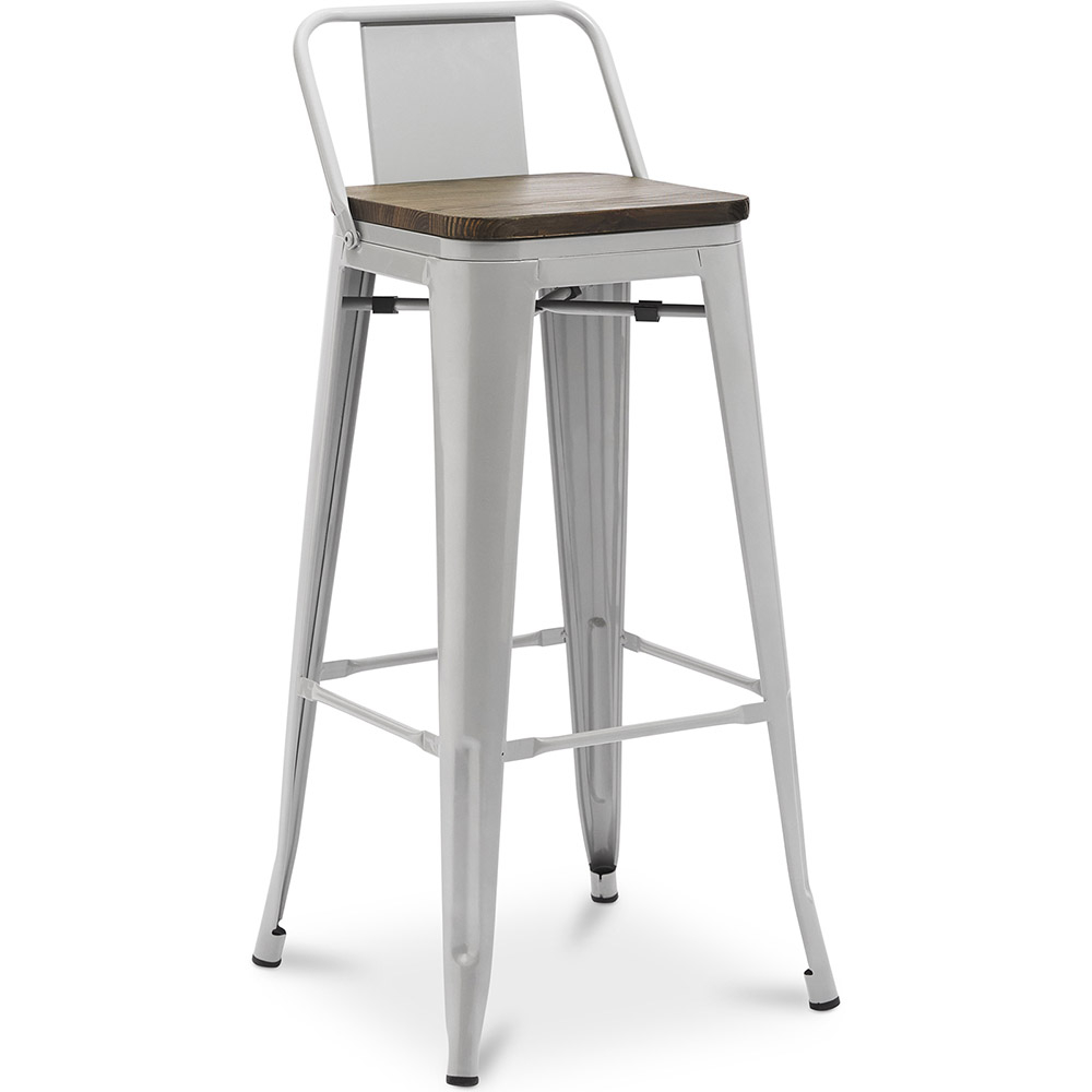  Buy Bar Stool - Industrial Design - Wood and Steel - 76cm - Stylix Light grey 60150 - in the UK