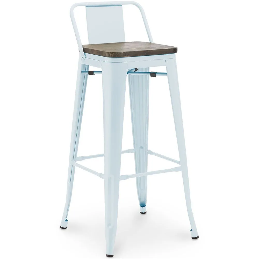 Bar Stool - Industrial Design - Wood and Steel - 76cm - Stylix image 8