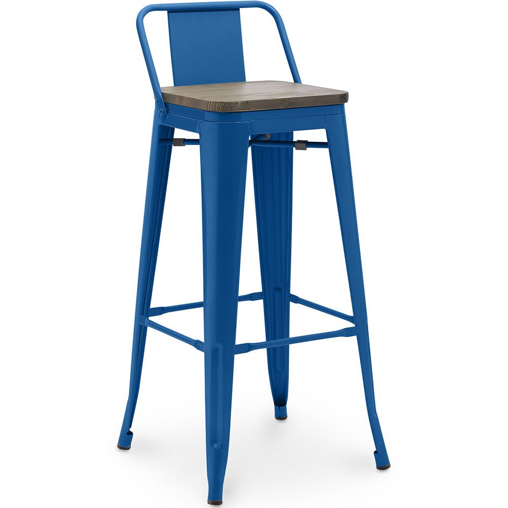 Bar Stool - Industrial Design - Wood and Steel - 76cm - Stylix image 8