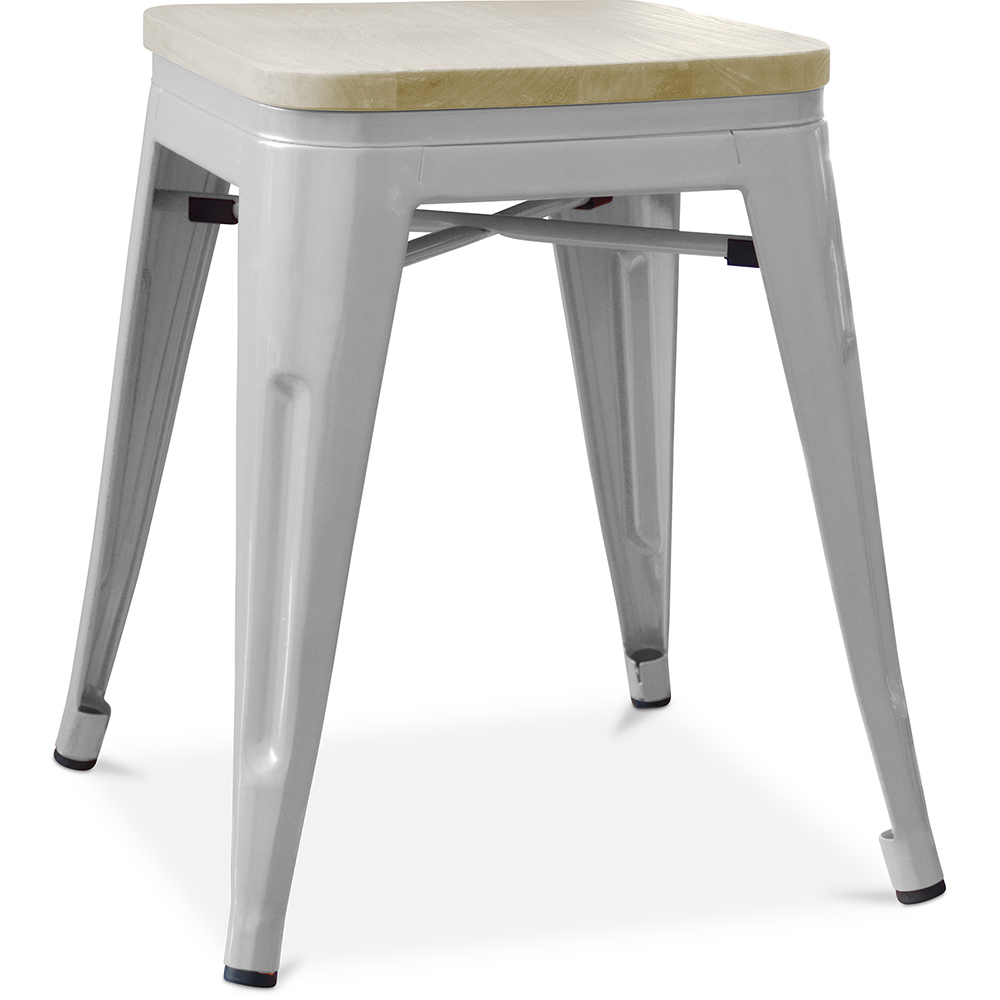  Buy Industrial Design Bar Stool - Wood & Steel - 45cm - New Edition - Stylix Light grey 60153 - in the UK
