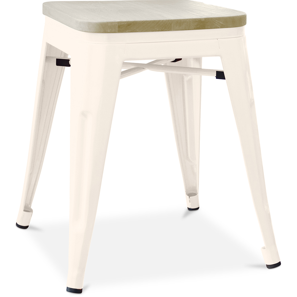  Buy Industrial Design Bar Stool - Wood & Steel - 45cm - New Edition - Stylix Cream 60153 - in the UK