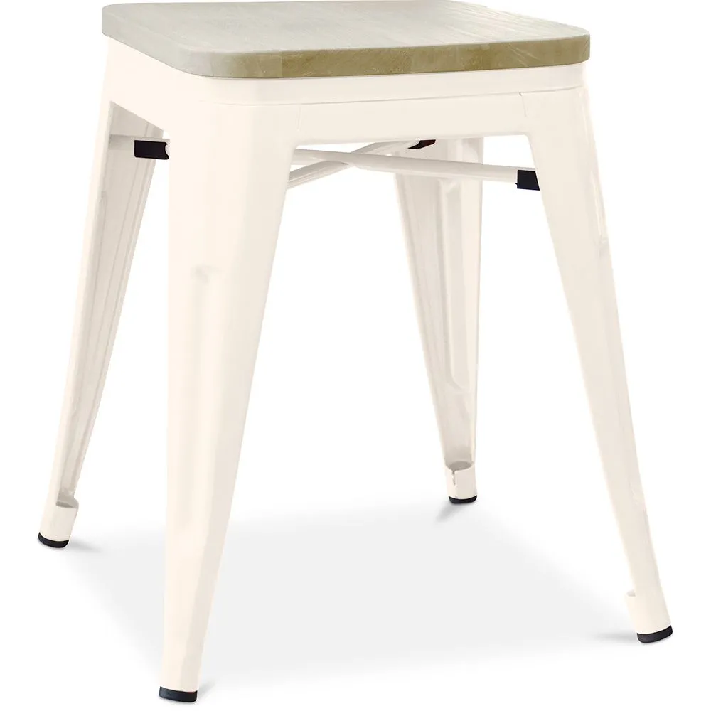 Industrial Design Bar Stool - Wood & Steel - 45cm - New Edition - Stylix image 8