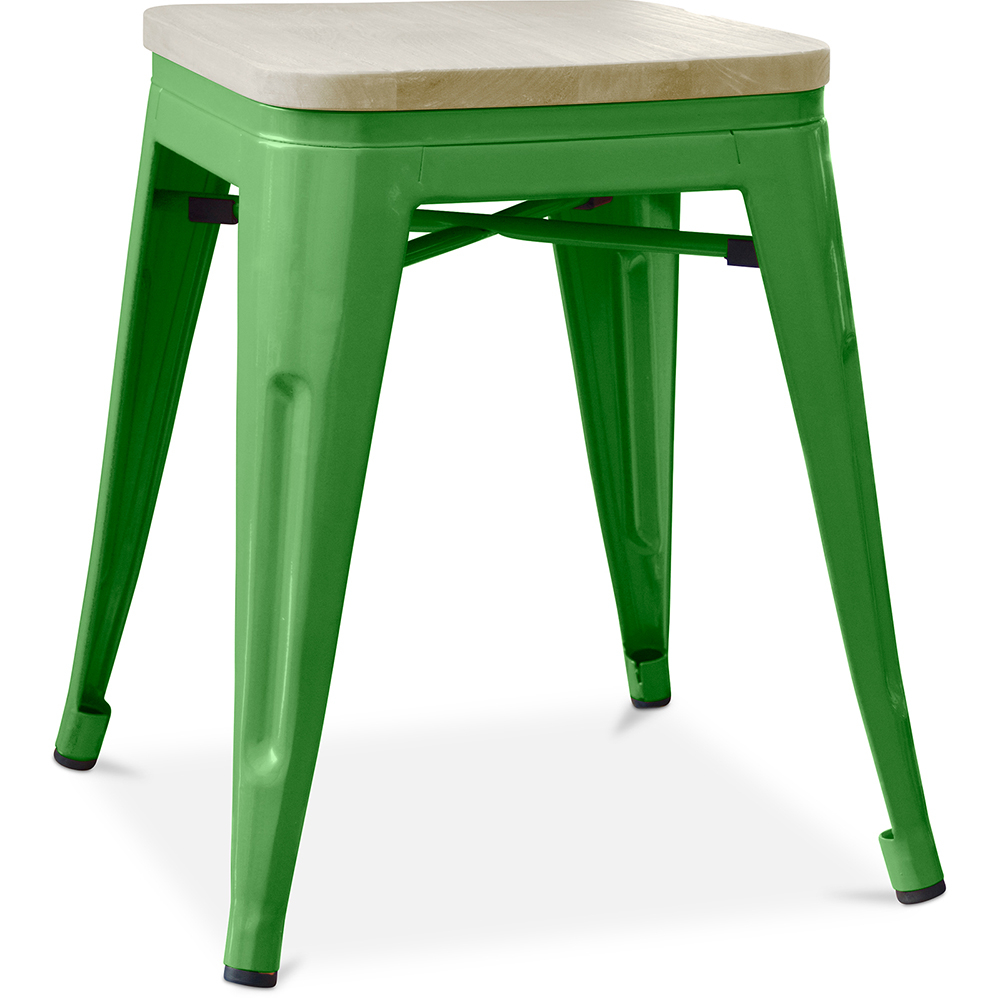  Buy Industrial Design Bar Stool - Wood & Steel - 45cm - New Edition - Stylix Green 60153 - in the UK
