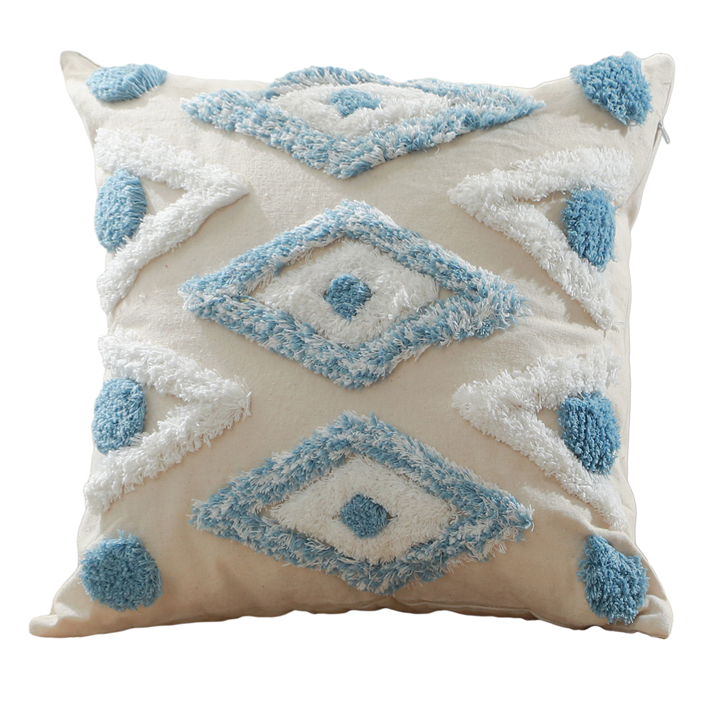  Buy Boho Bali Style Cushion - Cover and Filling Included - Mawi Blue 60156 - in the UK