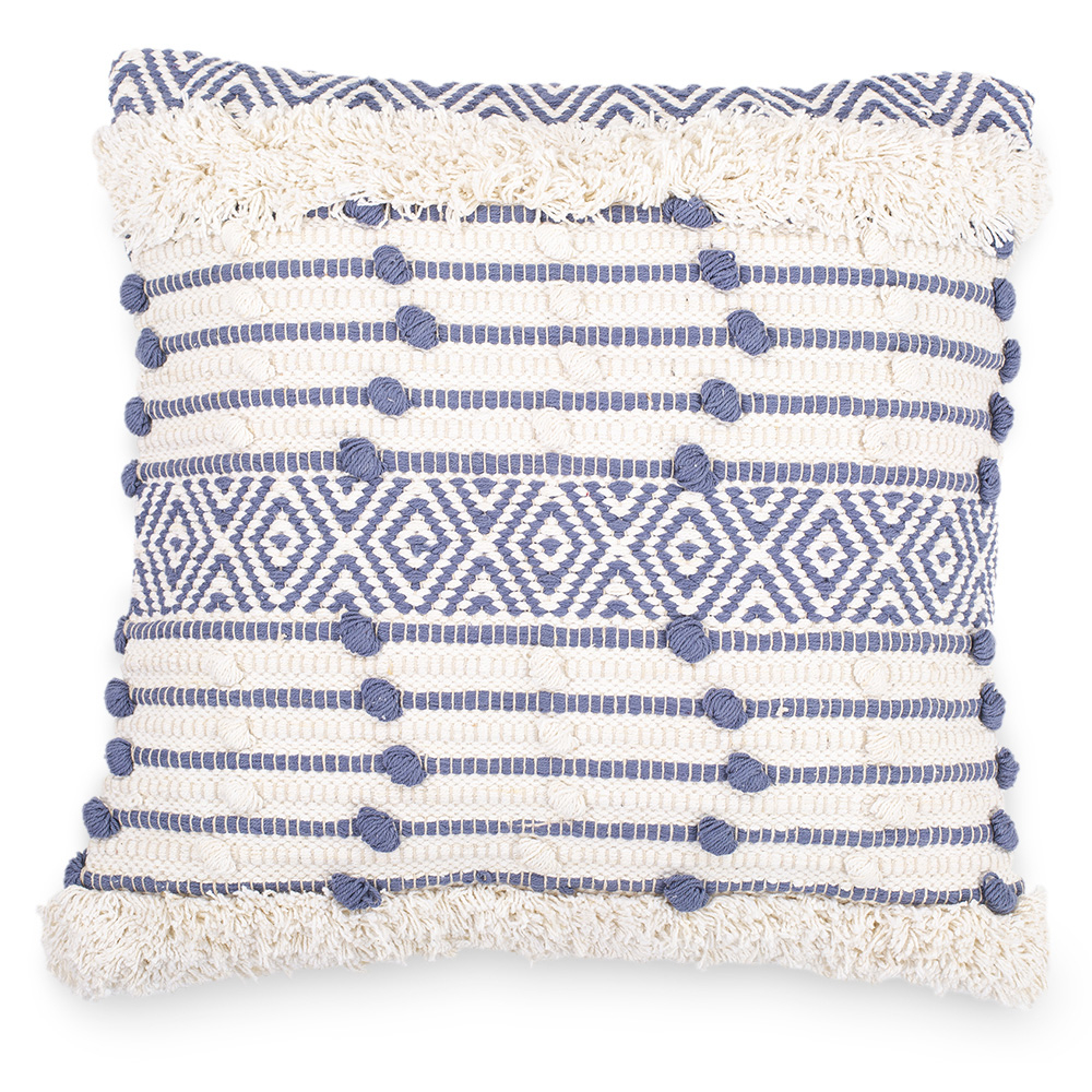  Buy Boho Bali Style Cushion - Cover and Filling Included - Lana Blue 60186 - in the UK