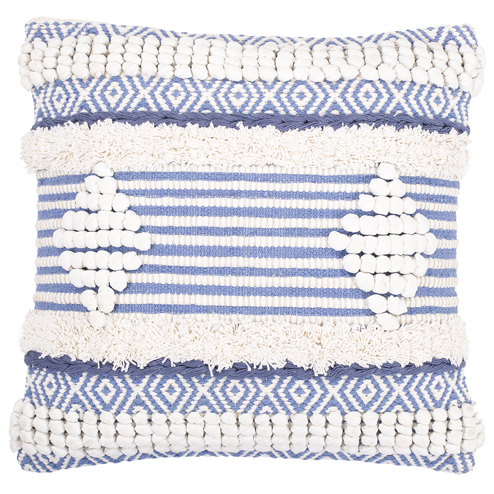  Buy Boho Bali Style Cushion - Cover and Filling Included - Litha Blue 60187 - in the UK