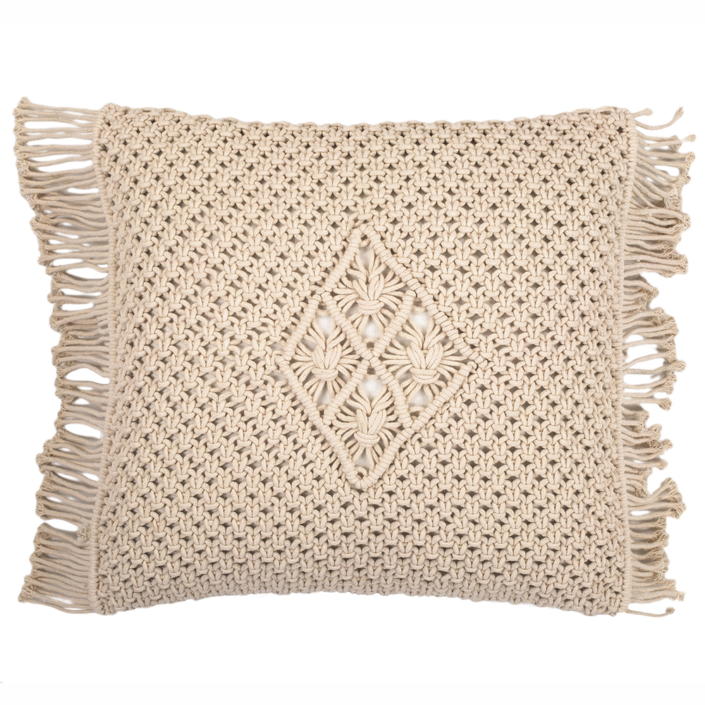  Buy Boho Bali Style Cushion - Cover and Filling Included - Sefira Cream 60199 - in the UK
