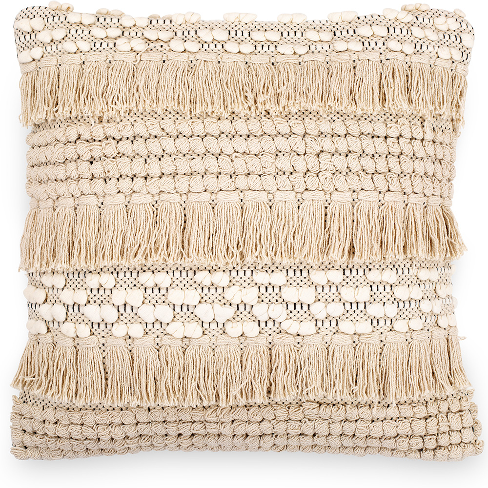  Buy Boho Bali Style Cushion - Cover and Filling Included - Chelay Cream 60209 - in the UK