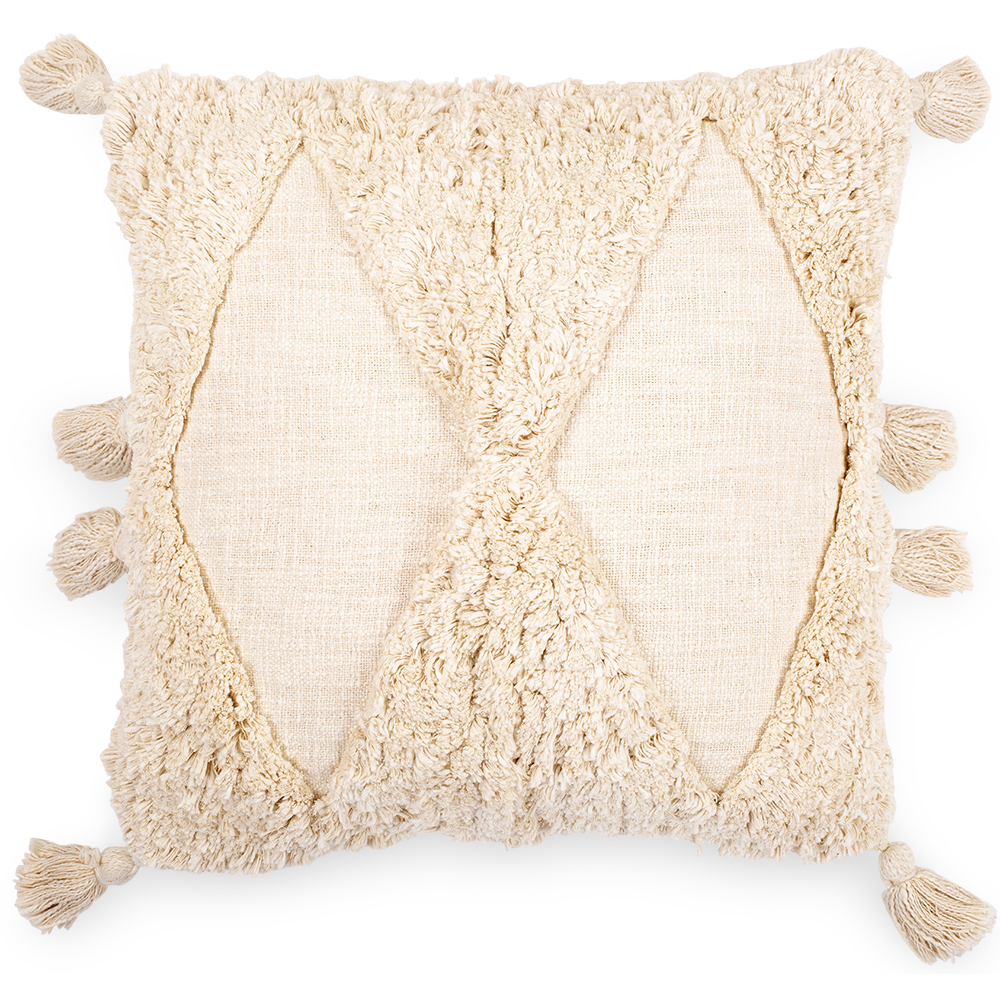  Buy Boho Bali Style Cushion - Cover and Filling Included -  Leano White 60216 - in the UK