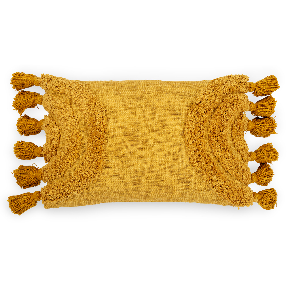  Buy Boho Bali Style Cushion - Cover and Filling Included - Delia Yellow 60218 - in the UK