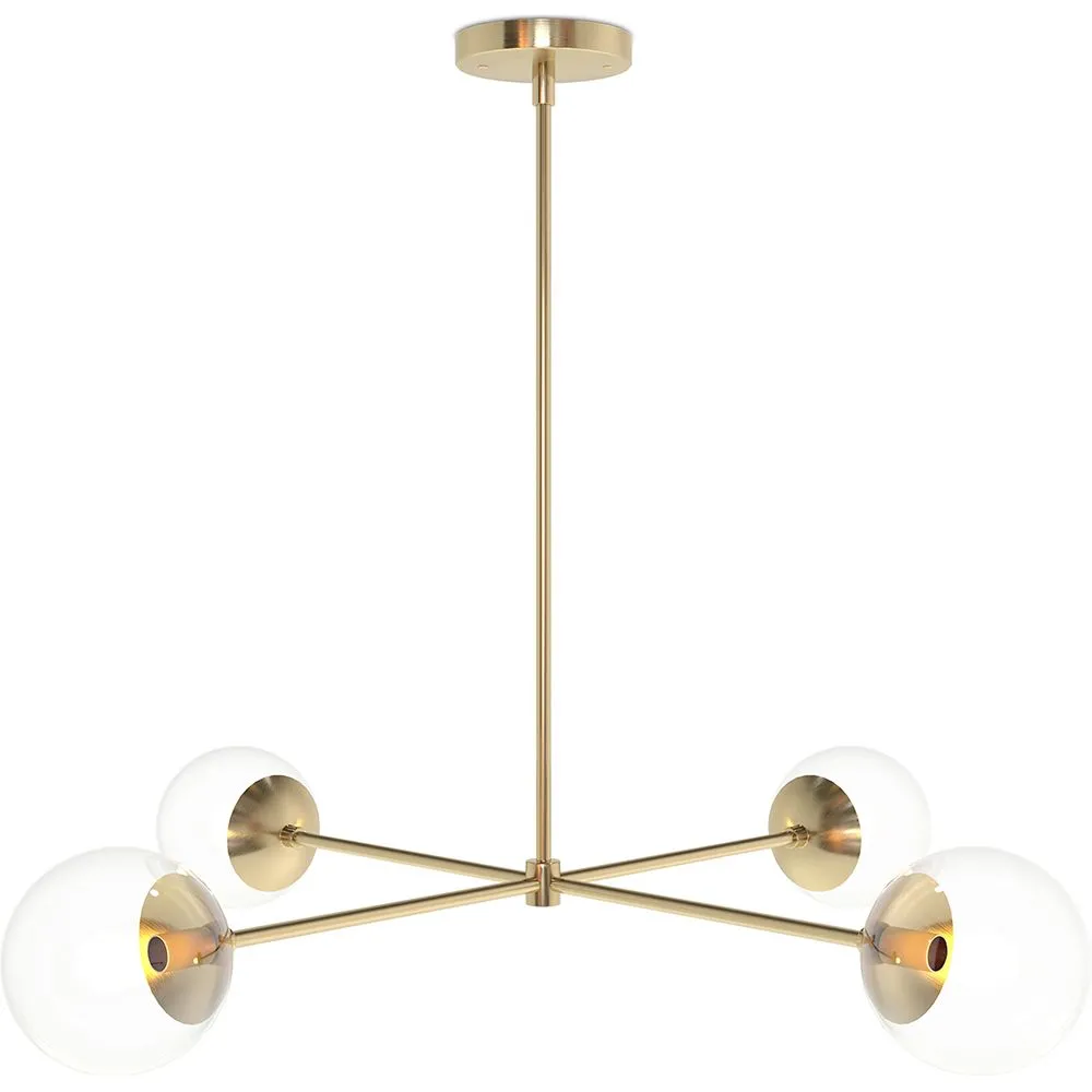 Gold Ceiling Lamp - Design Pendant Lamp - 4 arms - Luba image 8