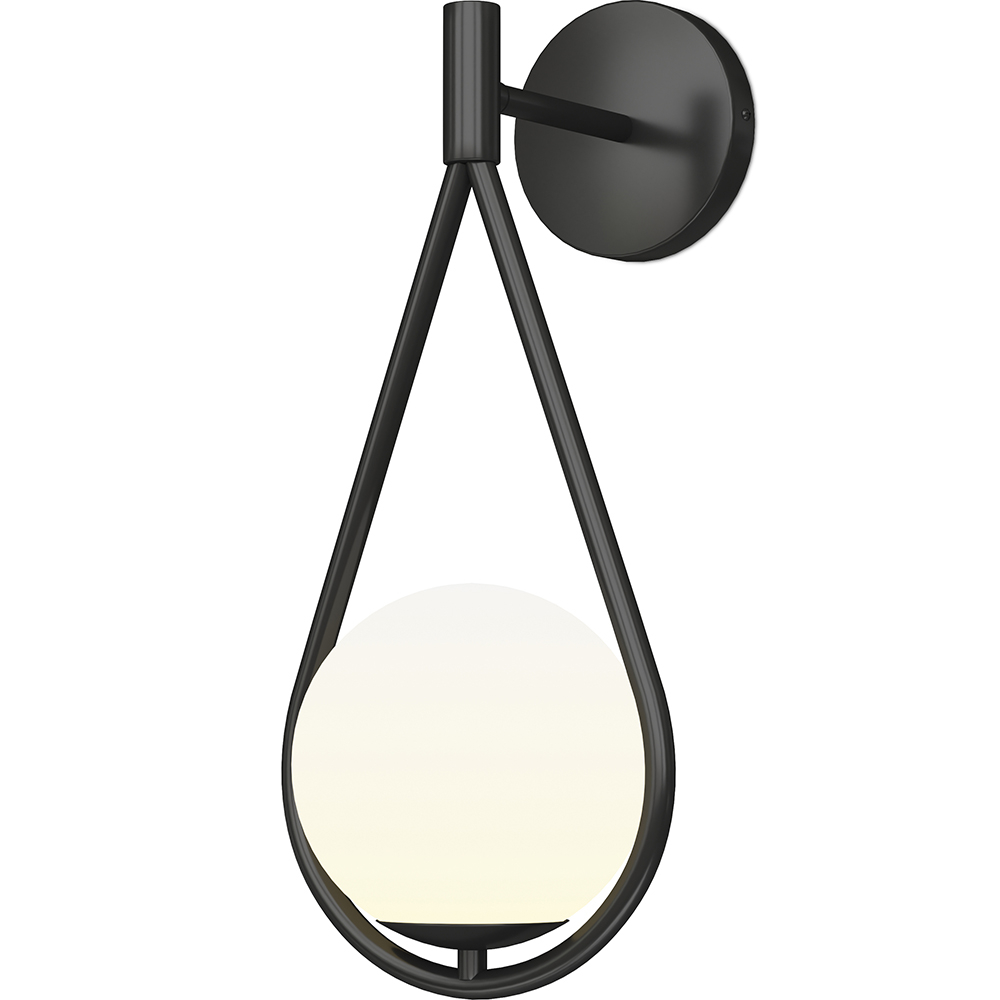  Buy Black Wall Lamp - Globe Shade - Tear Black 60240 - in the UK