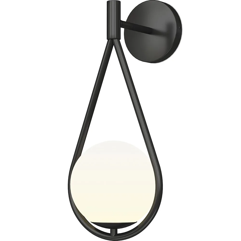Black Wall Lamp - Globe Shade - Tear image 8