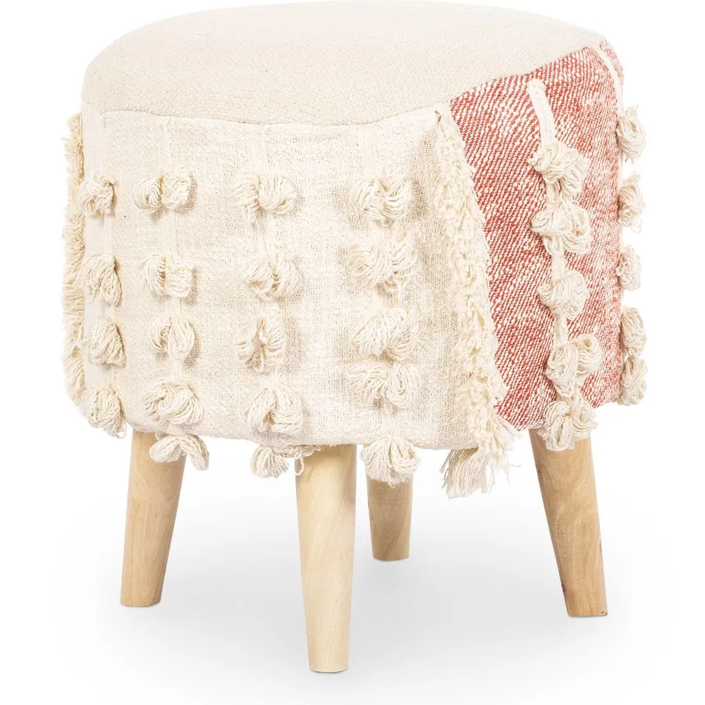 Round Pouf Stool - Boho Bali Style - Batty  image 8