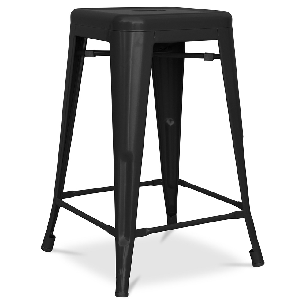  Buy Bar Stool - Industrial Design - Matte Steel - 60cm - New edition - Stylix Black 60324 - in the UK