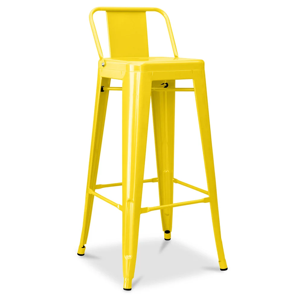 Bar Stool with Backrest - Industrial Design - 76cm - New Edition - Stylix image 8