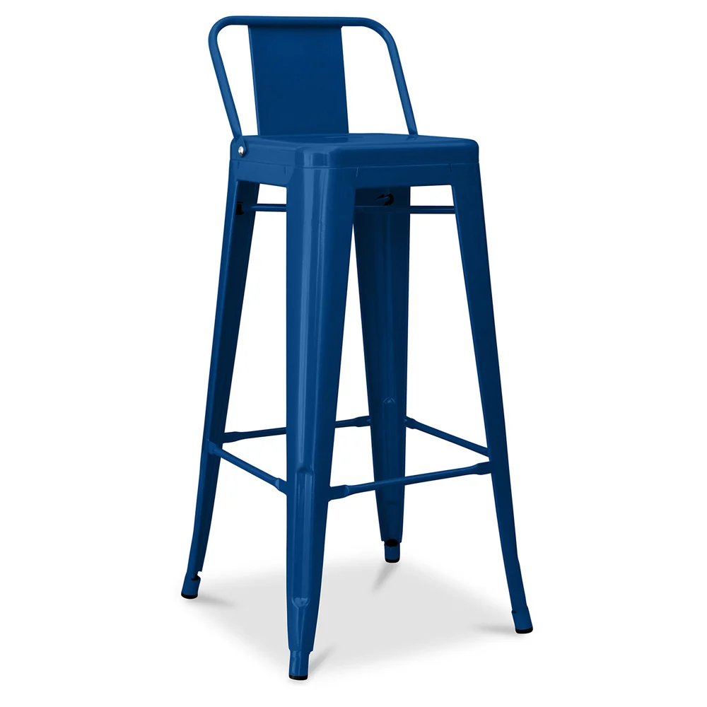 Bar Stool with Backrest - Industrial Design - 76cm - New Edition - Stylix image 8