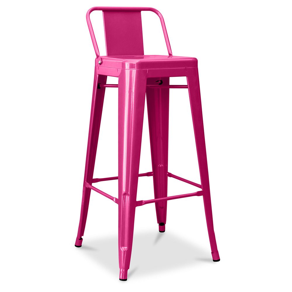 Bar Stool with Backrest - Industrial Design - 76cm - New Edition - Stylix image 8
