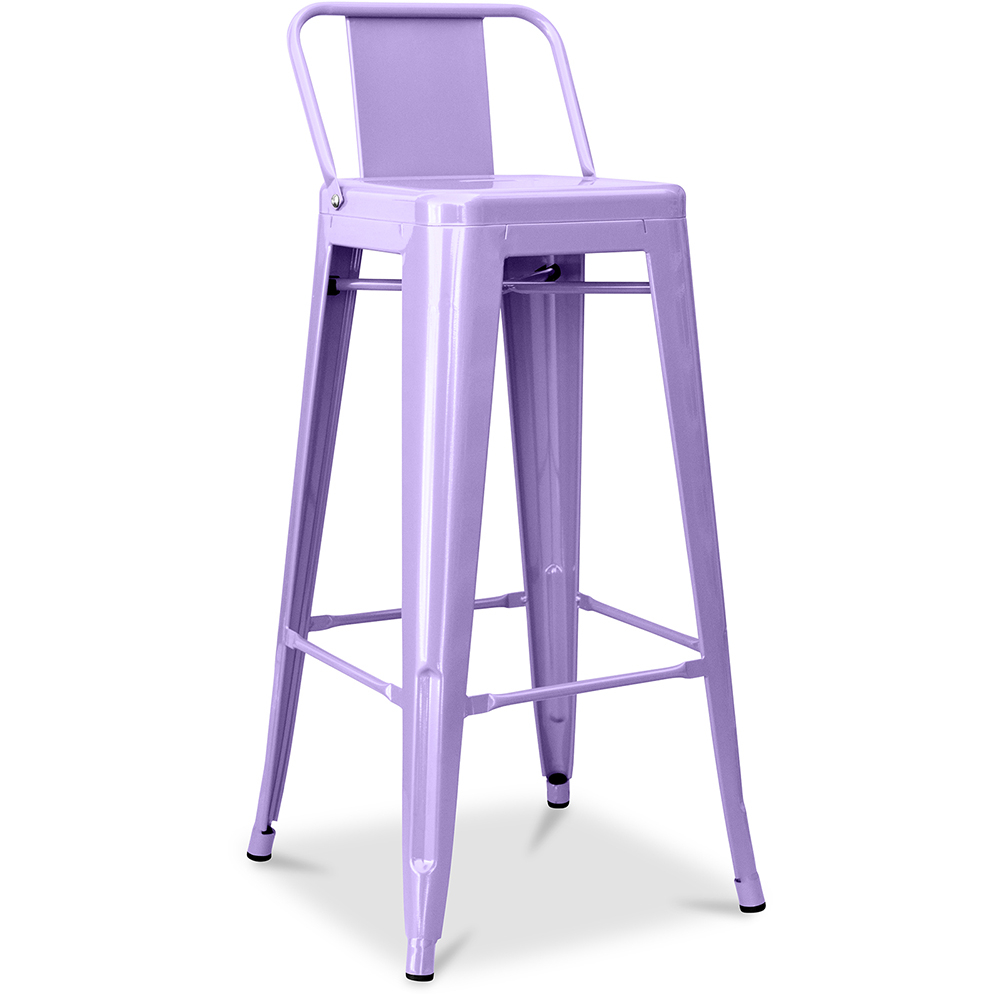  Buy Bar Stool with Backrest - Industrial Design - 76cm - New Edition - Stylix Pastel purple 60325 - in the UK
