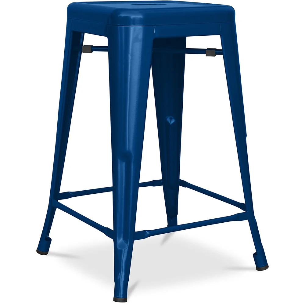 Bar Stool - Industrial Design - Matte Steel - 60cm - New edition - Stylix image 8
