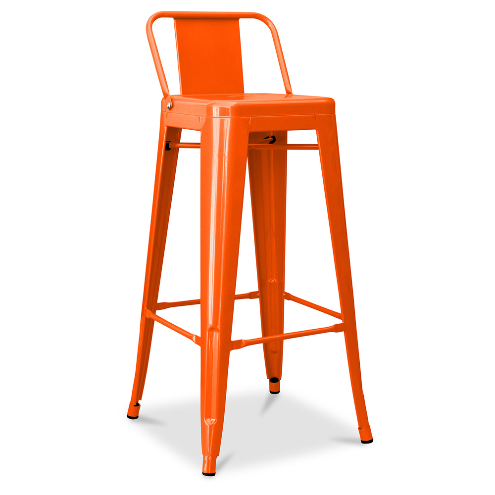  Buy Bar Stool with Backrest - Industrial Design - 76cm - New Edition - Stylix Orange 60325 - in the UK