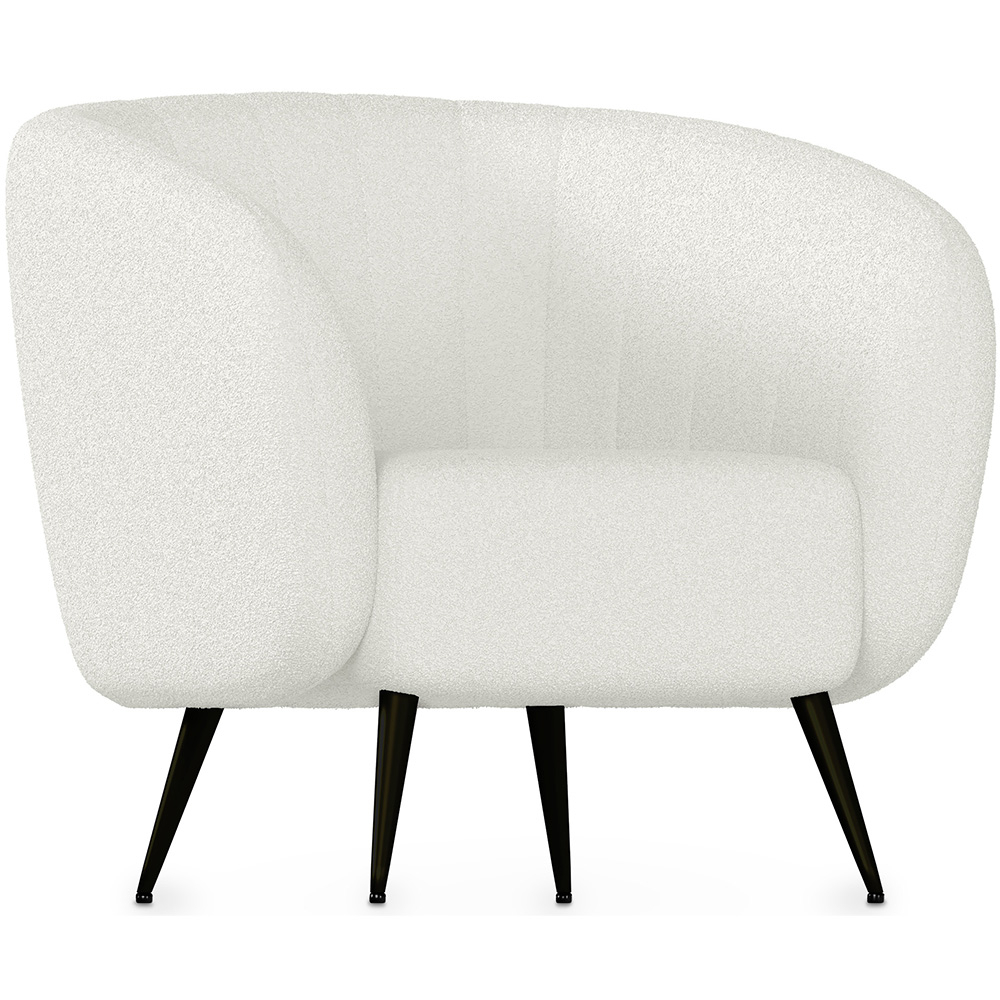  Buy Armchair with Armrests - Upholstered in Boucle Fabric - Nuba White 60338 - in the UK