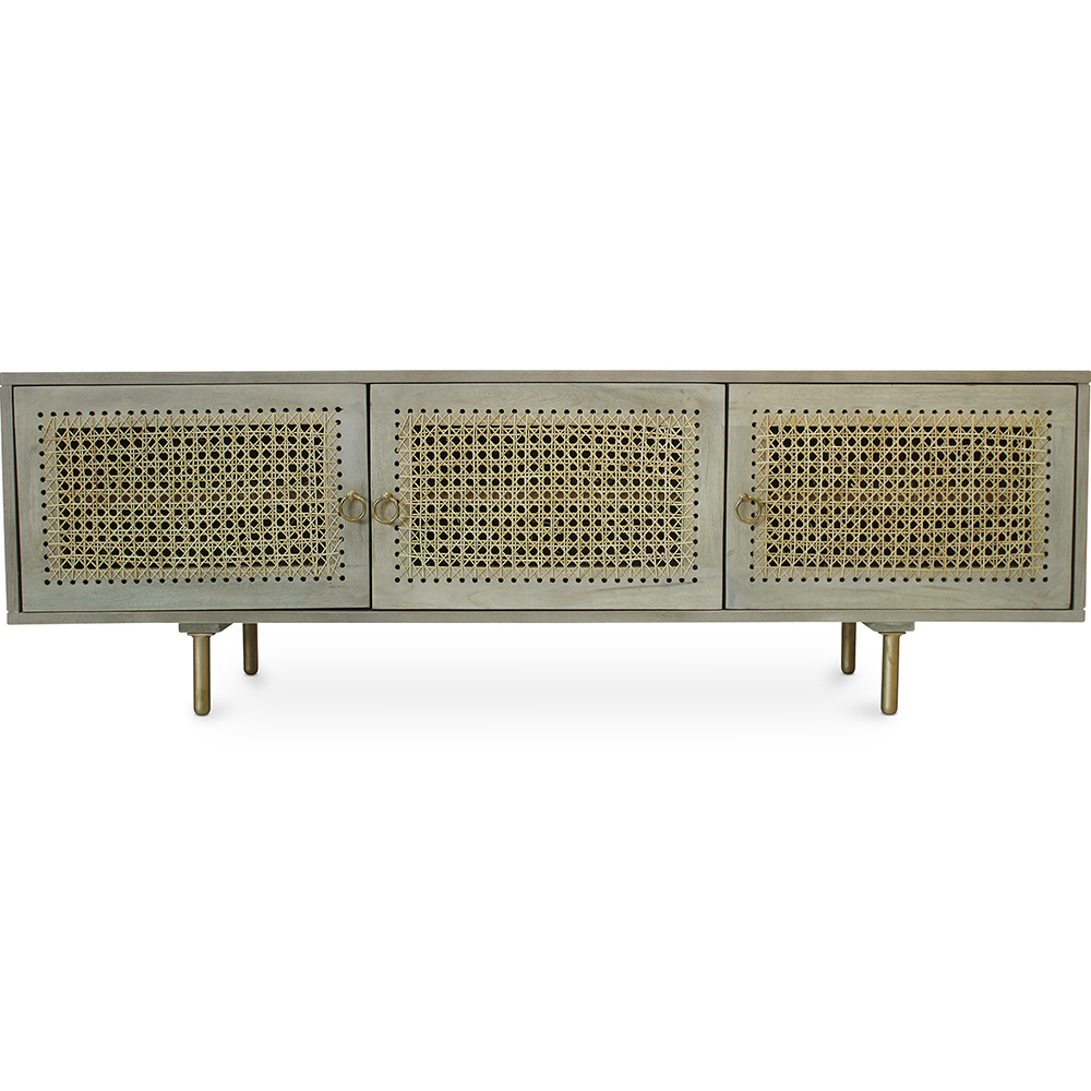  Buy Media unit in vintage style with rattan - Opa Natural wood 60351 - in the UK