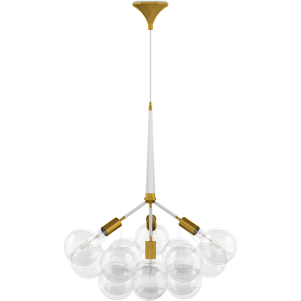  Buy Glass Ball Ceiling Lamp - Design Pendant Lamp - 12 Globes - Glaub White 60404 - in the UK
