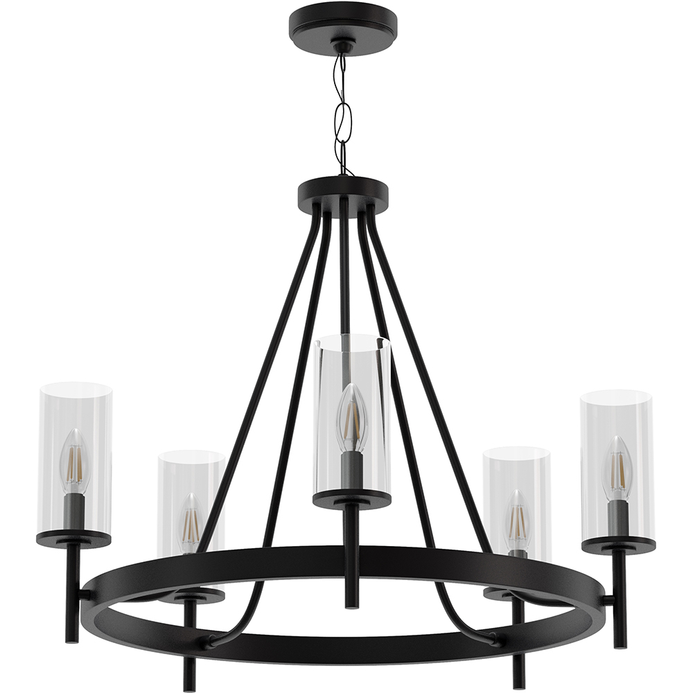  Buy Chandelier Ceiling Lamp Vintage Style in Metal - Loney Black 60406 - in the UK