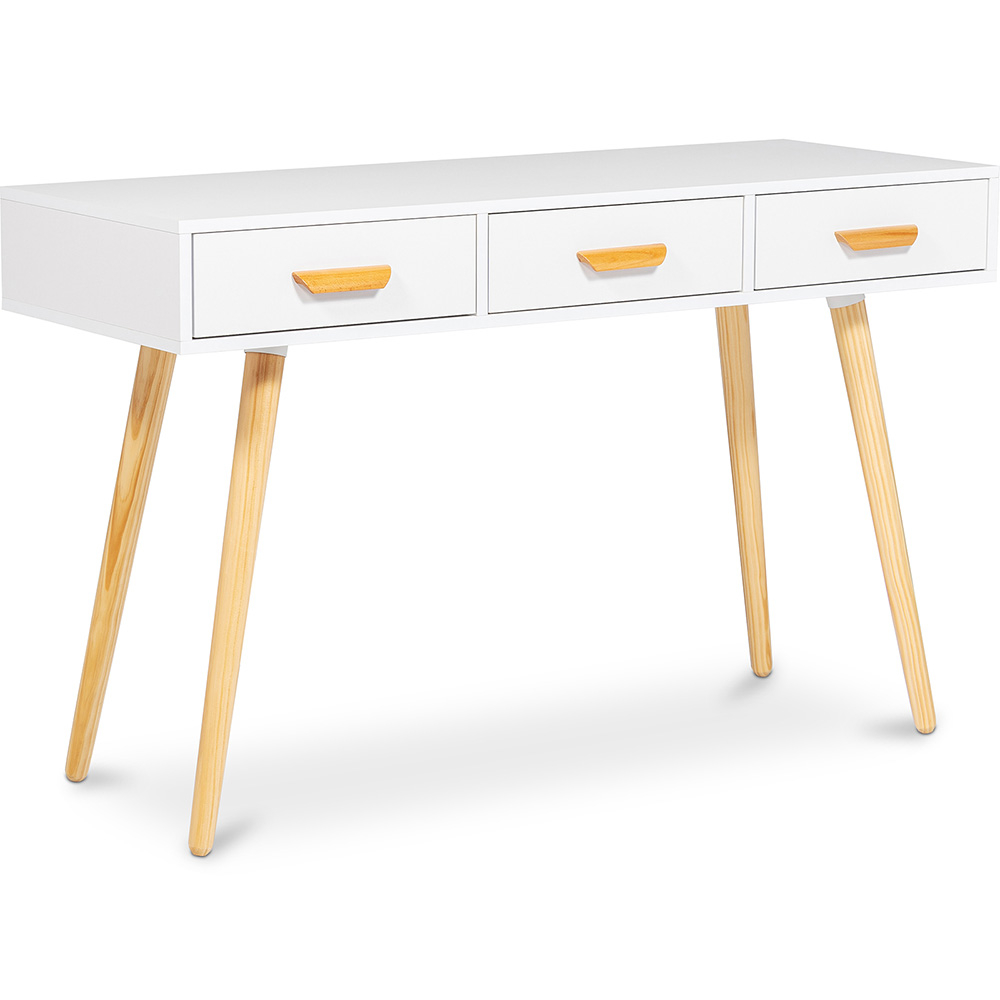  Buy Wooden Desk with Drawers - Scandinavian Design - Pius White 60412 - in the UK