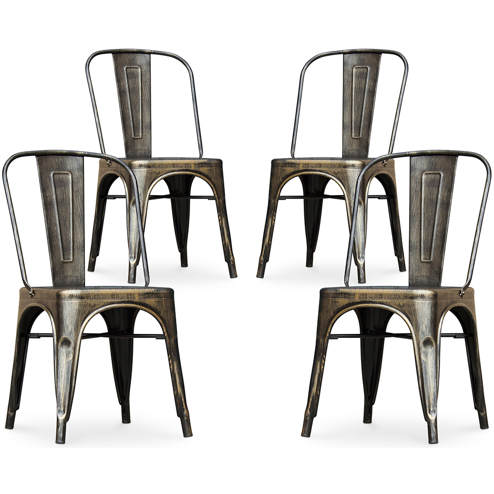  Buy Pack of 4 Dining Chairs - Industrial Design - New Edition - Stylix Metallic bronze 60437 - in the UK