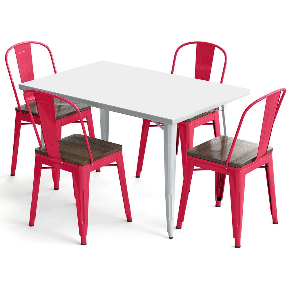 Pack Dining Table and 4 Dining Chairs Industrial Design - New Edition - Bistrot Stylix image 8