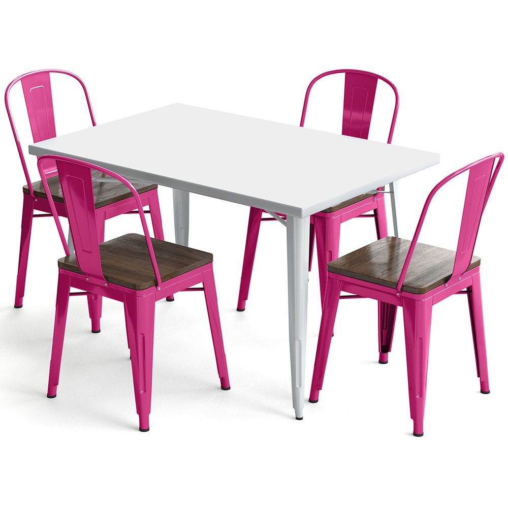 Pack Dining Table and 4 Dining Chairs Industrial Design - New Edition - Bistrot Stylix image 8