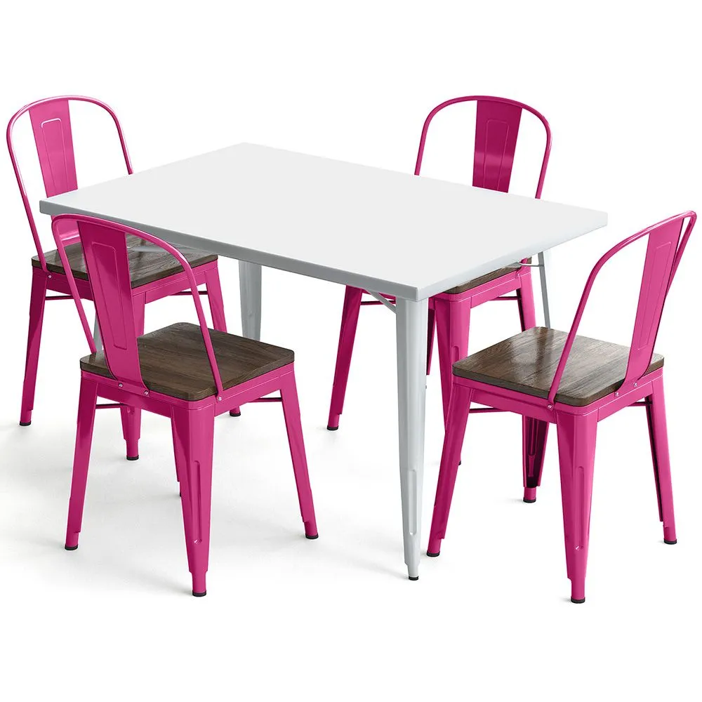 Pack Dining Table and 4 Dining Chairs Industrial Design - New Edition - Bistrot Stylix image 8
