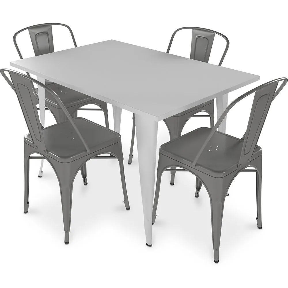 Pack Dining Table and 4 Dining Chairs Industrial Design - New Edition- Bistrot Stylix image 8