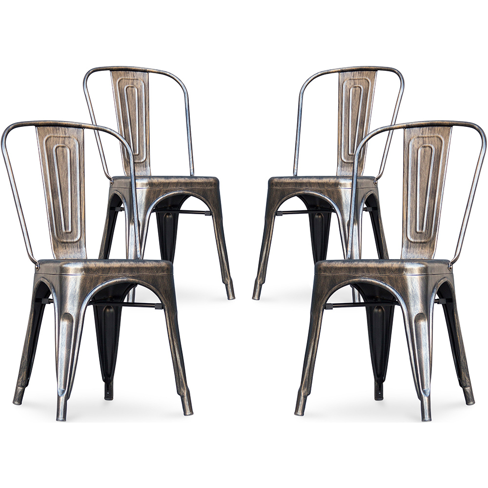  Buy Pack of 4 Dining Chairs - Industrial Design - New Edition - Stylix Metallic bronze 60449 - in the UK