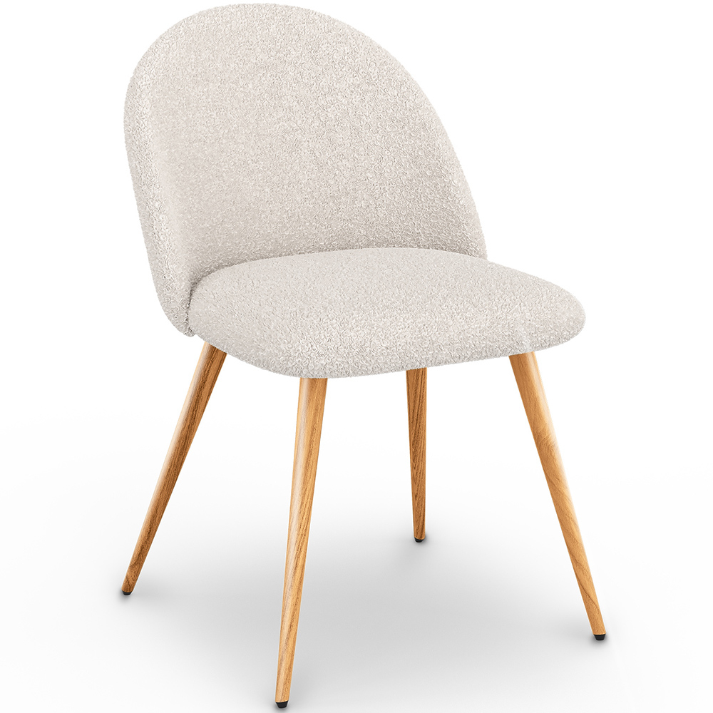  Buy Dining Chair in Scandinavian Design, upholstered in white boucle - Evelyne White 60460 - in the UK