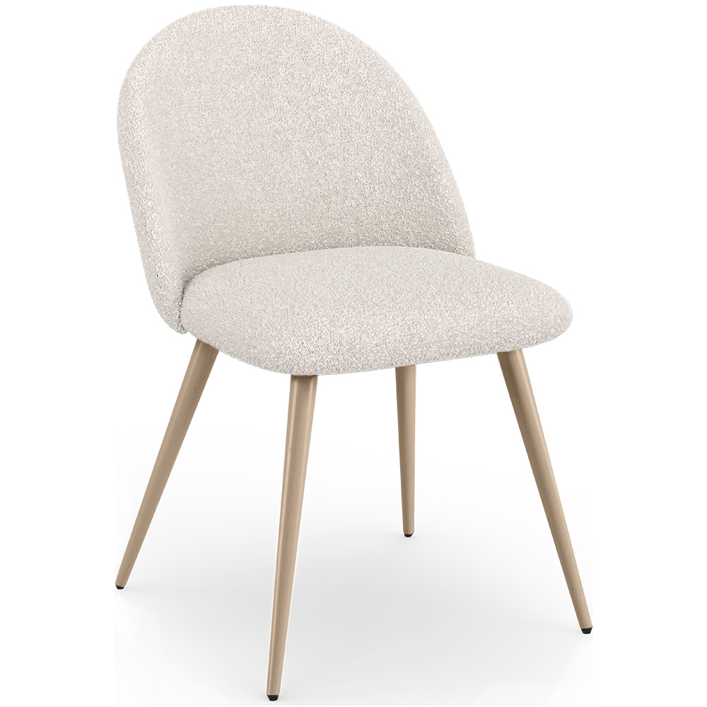  Buy Dining Chair - Upholstered in Bouclé Fabric - Scandinavian Design - Evelyne White 60460 - in the UK