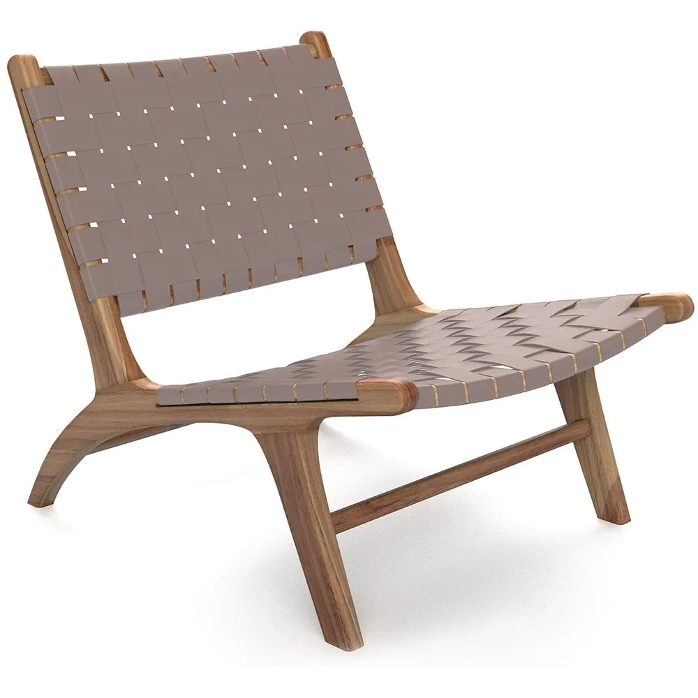 Armchair - Boho Bali Design Armchair - Wood and Leather - Recia image 8