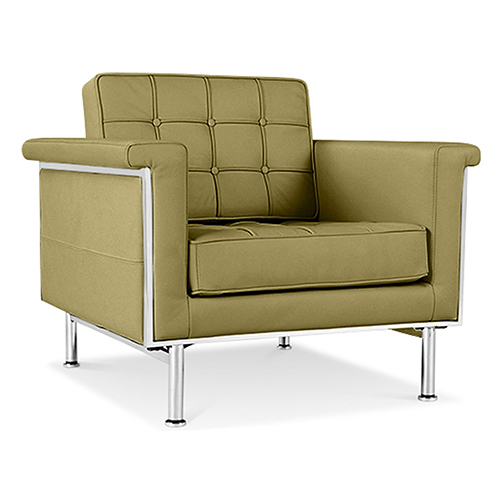  Buy Armchair with Armrests - Upholstered in Faux Leather - Town Olive 13180 - in the UK