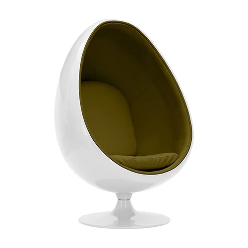 Egg-shaped designer armchair - Faux leather upholstery - Eny image 8