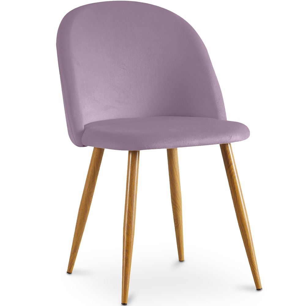  Buy Dining Chair Accent Velvet Upholstered Scandi Retro Design Wooden Legs - Evelyne Pink 59990 - in the UK