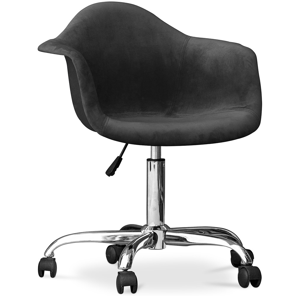  Buy Office Chair with Armrests - Swivel Desk Chair with Castors - Grev Black 60479 - in the UK