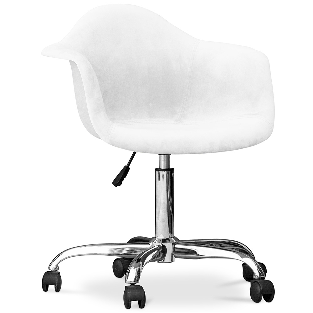  Buy Office Chair with Armrests - Swivel Desk Chair with Castors - Grev White 60479 - in the UK