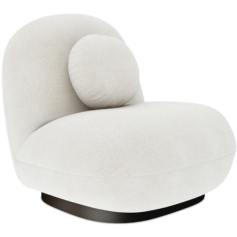  Buy Armchair Upholstered in Boucle Fabric - Larry White 60483 - in the UK