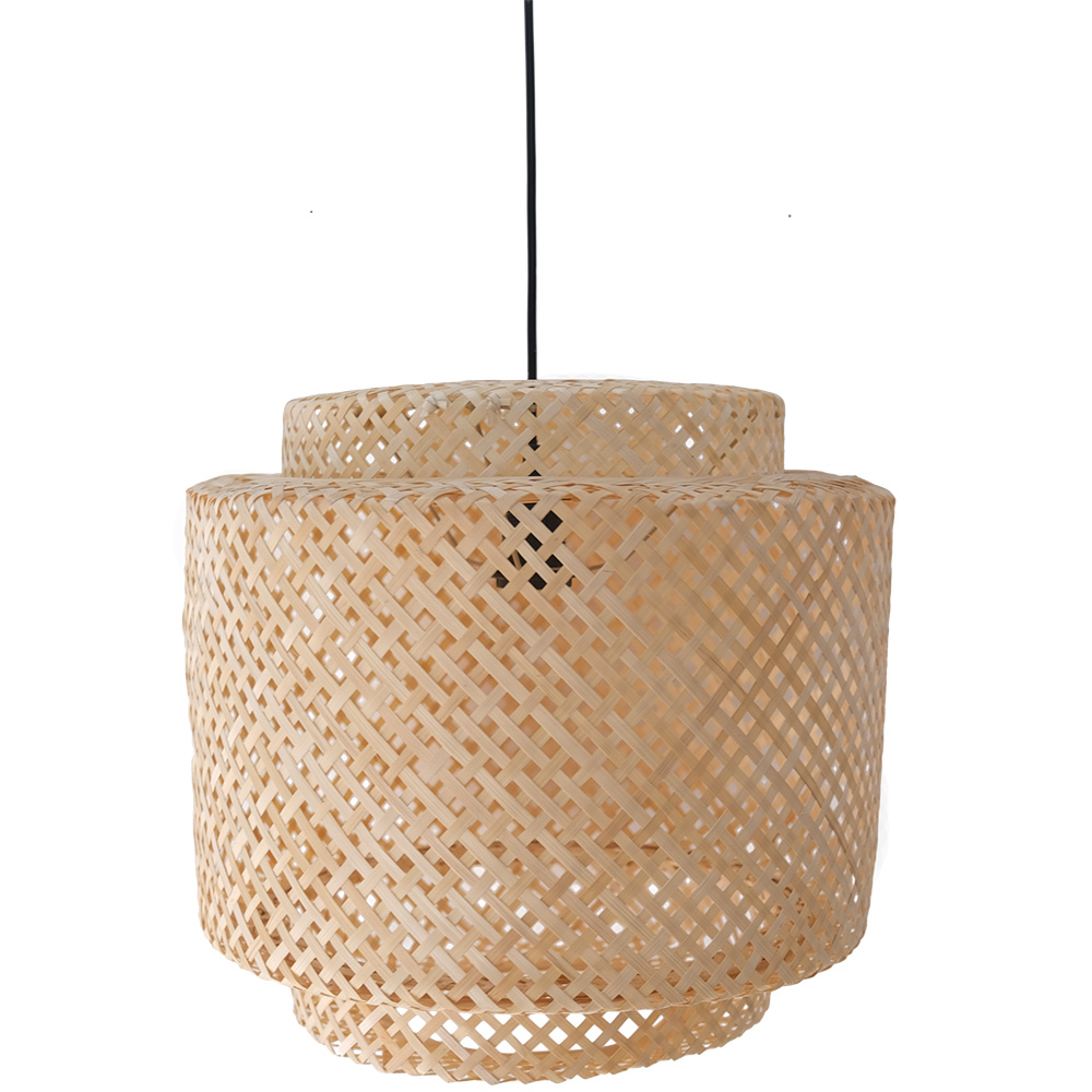  Buy Bamboo Ceiling Lamp - Boho Bali Design Pendant Lamp - Hya Natural 60493 - in the UK