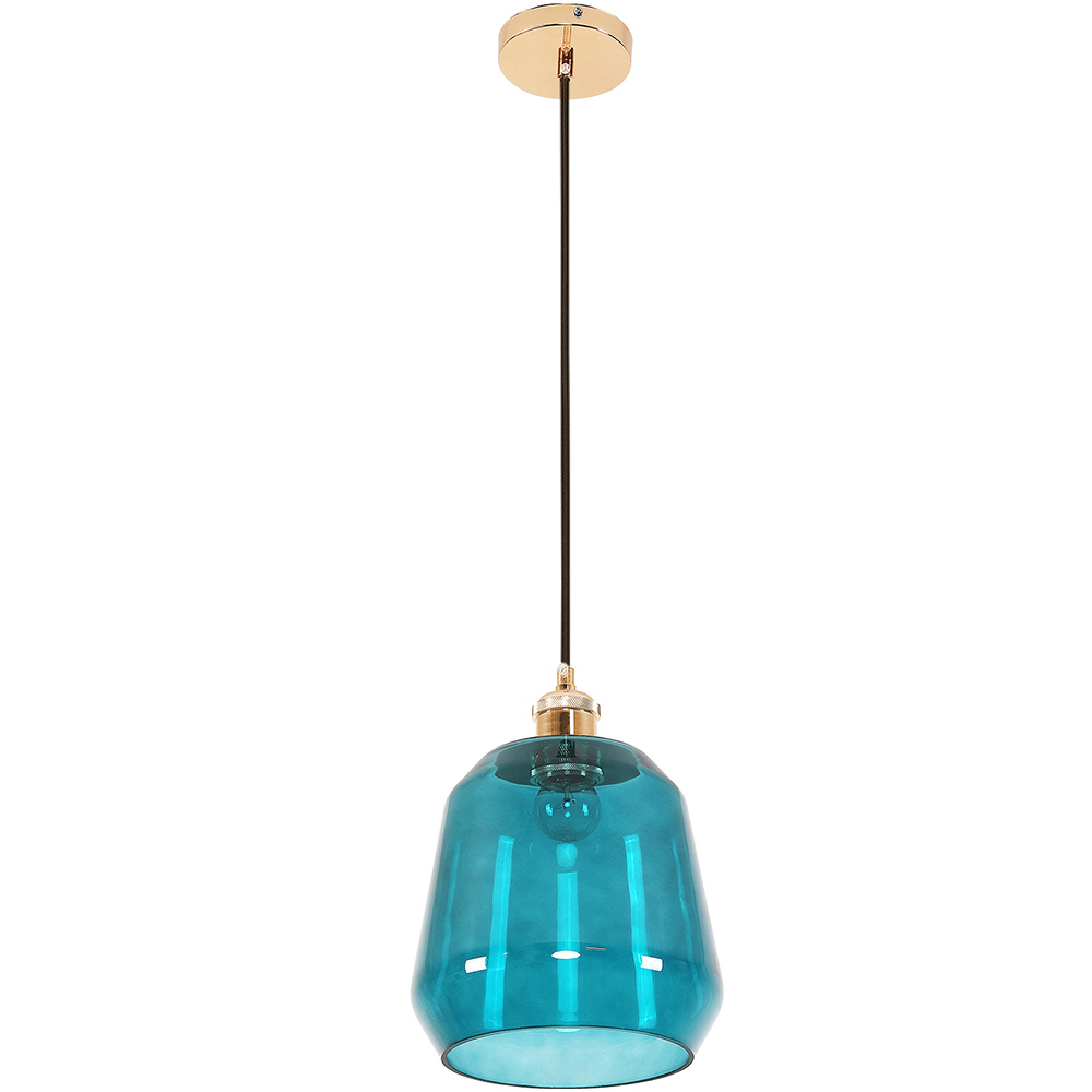  Buy Ceiling Lamp - Pendant Lamp - Glass and Metal - Amaia Blue 60530 - in the UK