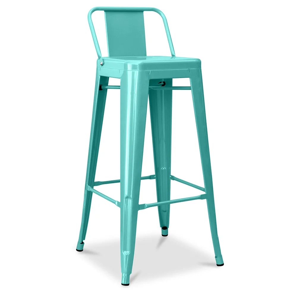 Bar Stool with Backrest - Industrial Design - 76cm - New Edition - Stylix image 8