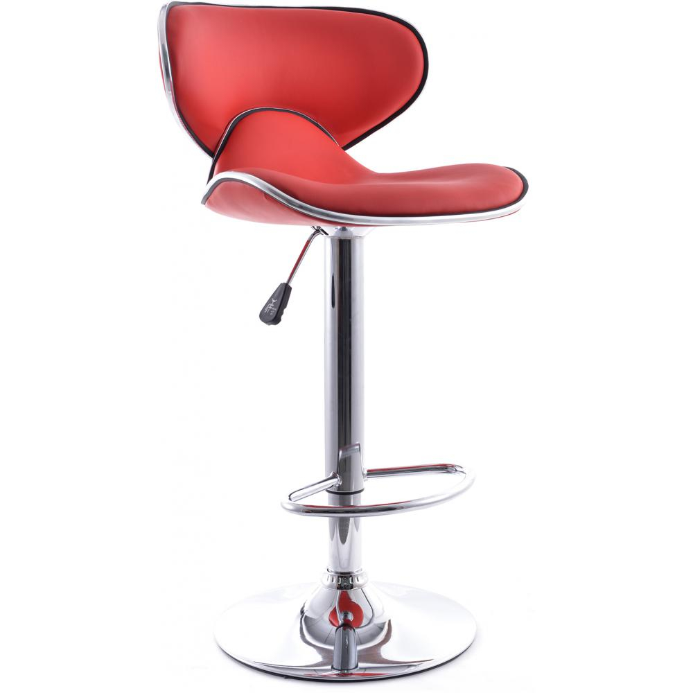  Buy Swivel Barstool with Backrest - Curve Back Red 49743 - in the UK